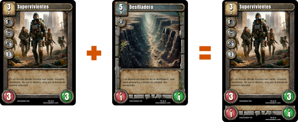 Ejemplo de combinación de carta de criatura y de cobertura Carta de ejemplo de combinación de criatura y cobertura.